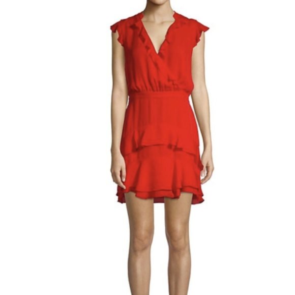 Nwt Parker Tangia Silk Ruffle Dress 